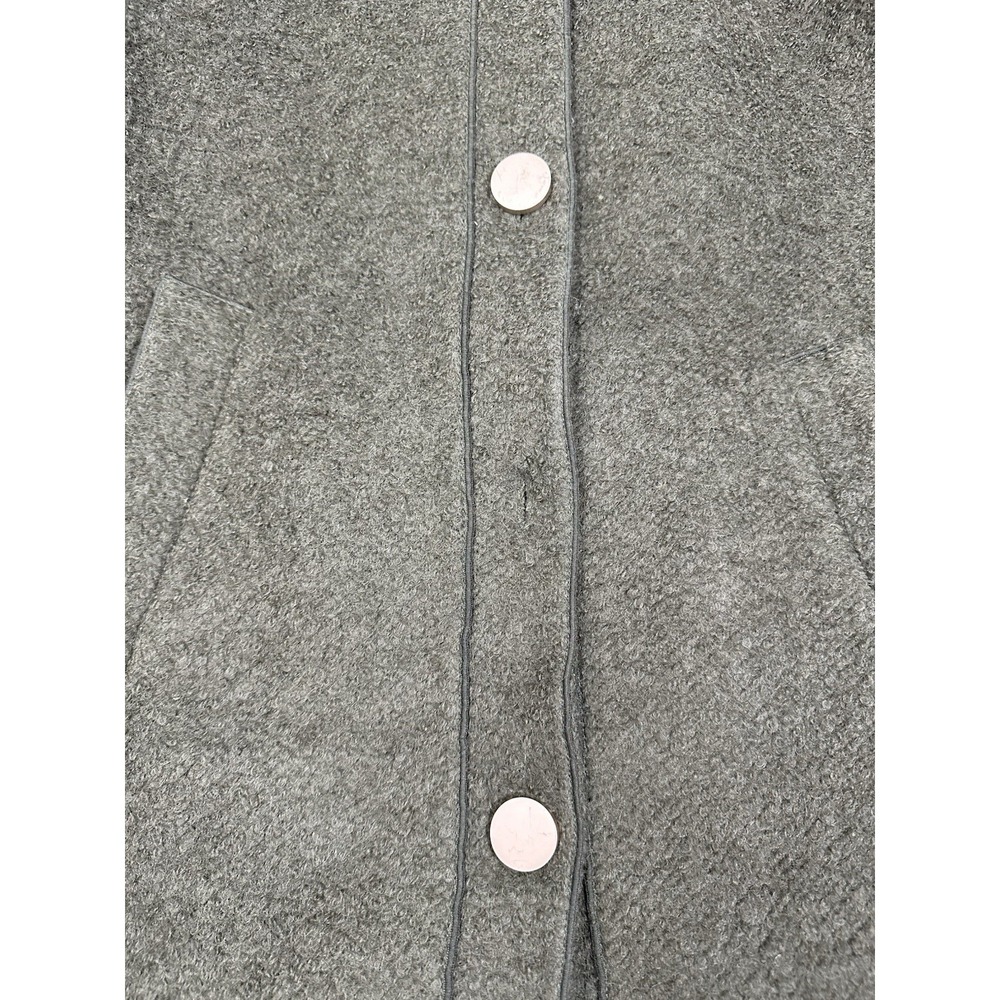 OpenBox Long Wool Blend Coat Olive Green Stripe Detail Medium - Picture 9 of 11